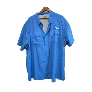 Realtree Fishing Shirt Mens 3XL Blue Excellent Short Sleeve Ripstop TS10201